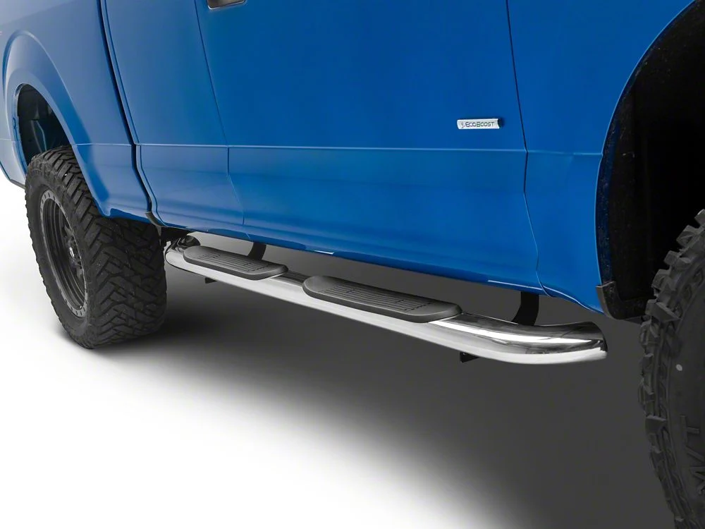 RedRock 4-Inch Oval Bent End Side Step Bars; Stainless Steel (15-25 F-150 SuperCab) - Image 7