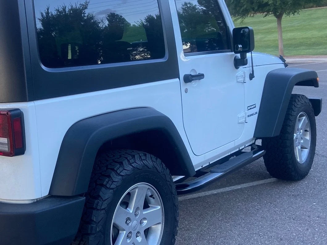 RedRock 4-Inch Oval Curved Side Step Bars; Semi-Gloss Black (07-18 Jeep Wrangler JK 2-Door) - Image 16