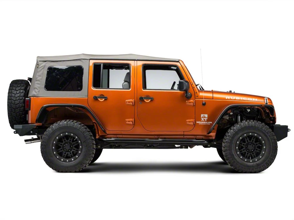 RedRock 4-Inch Oval Curved Side Step Bars; Semi-Gloss Black (07-18 Jeep Wrangler JK 4-Door) - Image 5
