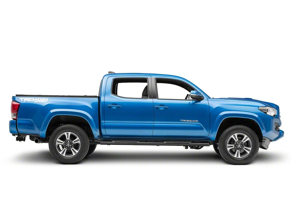 RedRock 4-Inch Oval Straight End Side Step Bars; Black (05-23 Tacoma Double Cab) - Image 5