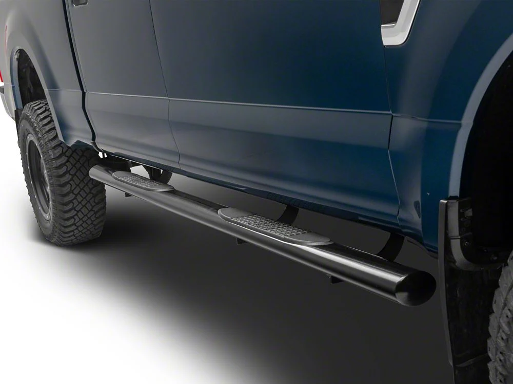 RedRock 4-Inch Oval Straight End Side Step Bars; Black (17-25 F-250 Super Duty SuperCrew) - Image 7