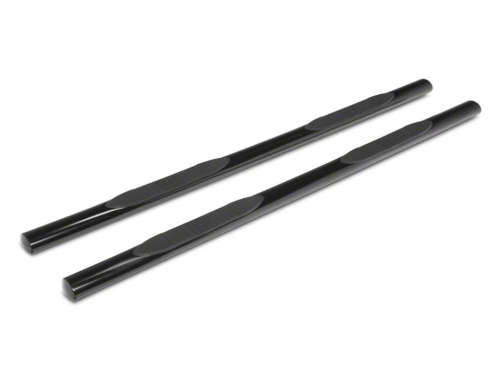 RedRock 4-Inch Oval Straight End Side Step Bars; Black (17-25 F-350 Super Duty SuperCrew) - Image 2