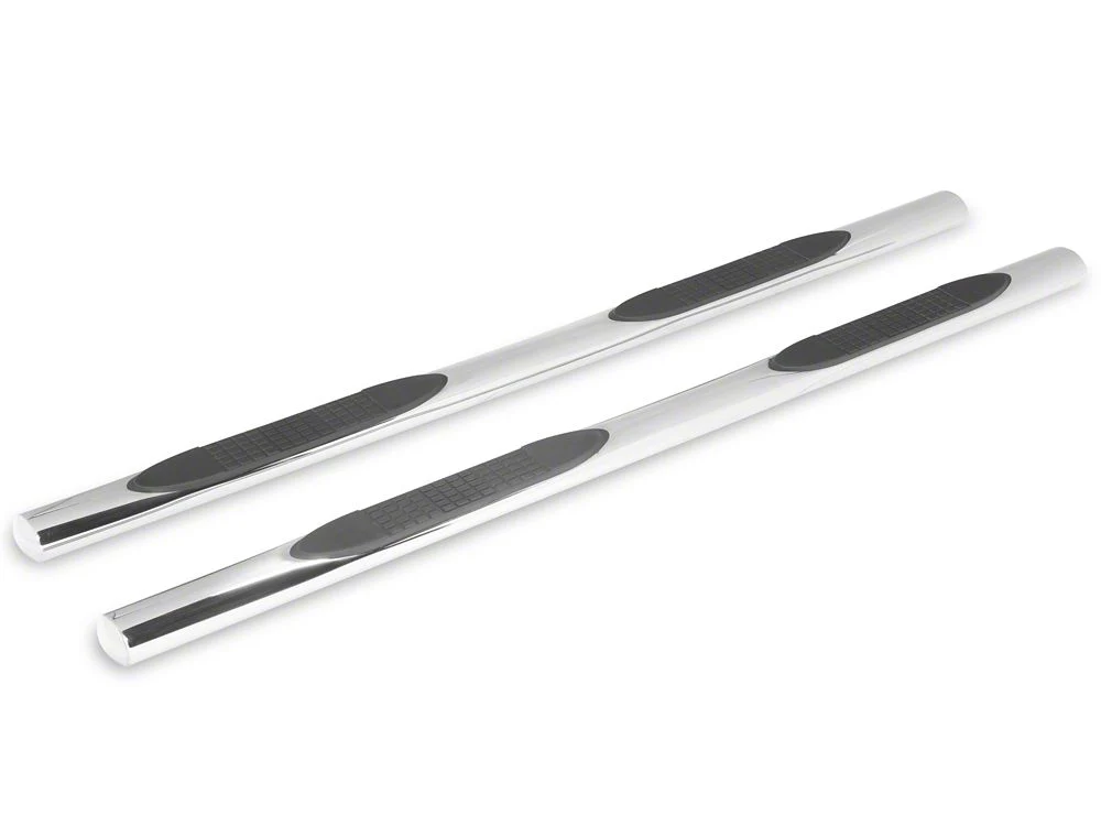 RedRock 4-Inch Oval Straight End Side Step Bars; Stainless Steel (05-23 Tacoma Double Cab) - Image 2