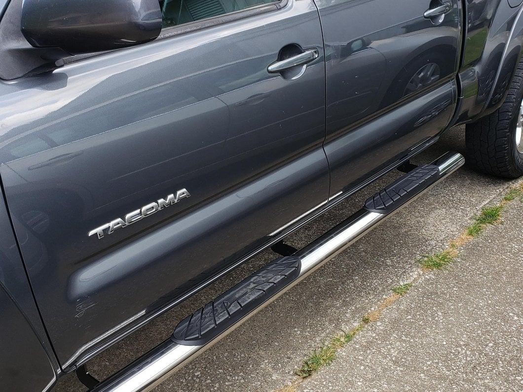 RedRock 4-Inch Oval Straight End Side Step Bars; Stainless Steel (05-23 Tacoma Double Cab) - Image 17