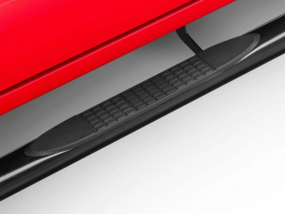RedRock 4-Inch Oval Straight Side Step Bars; Black (19-25 Silverado 1500 Crew Cab) - Image 4