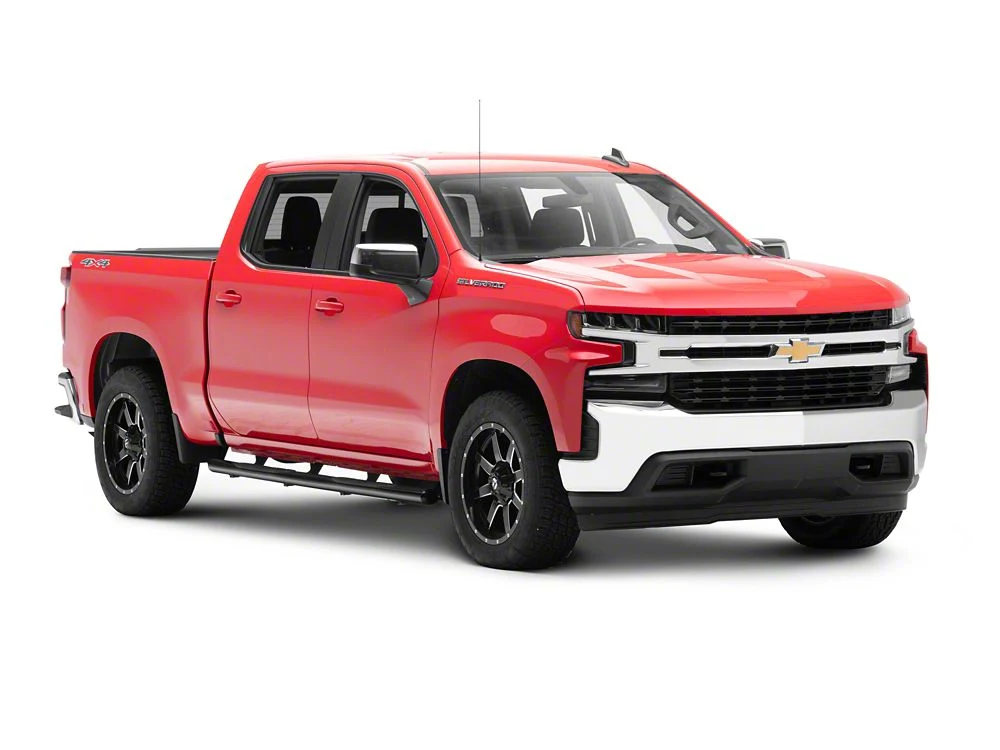 RedRock 4-Inch Oval Straight Side Step Bars; Black (19-25 Silverado 1500 Crew Cab) - Image 9