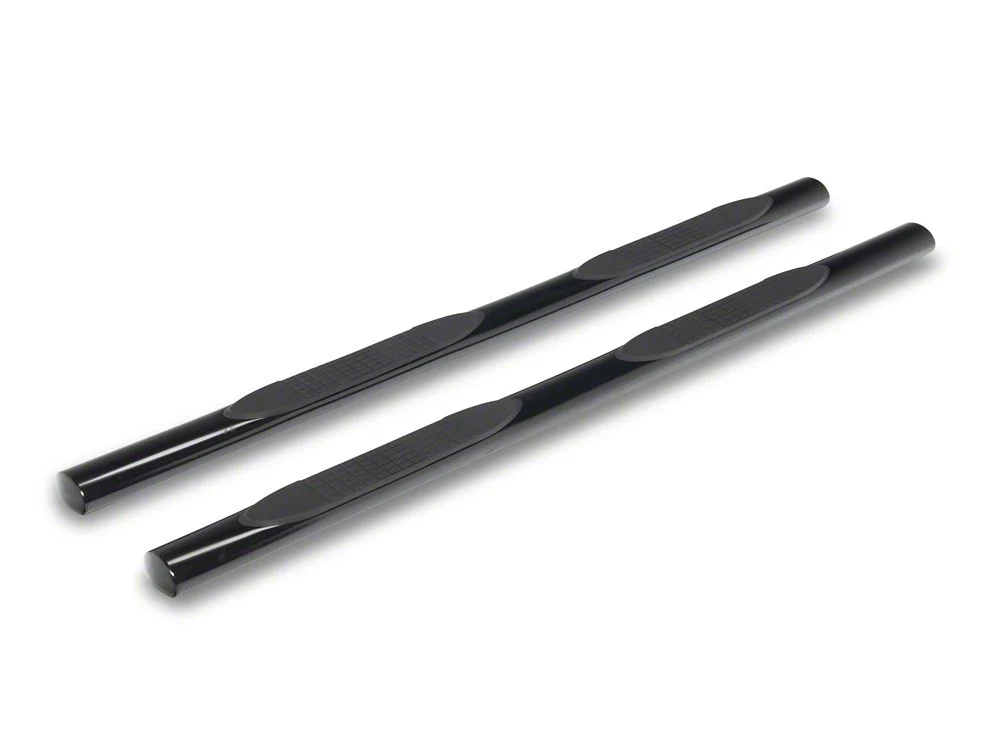RedRock 4-Inch Oval Straight Side Step Bars; Black (20-25 Silverado 3500 HD Double Cab) - Image 2