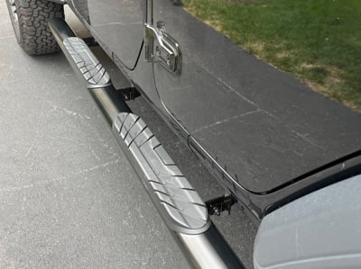 RedRock 4-Inch Oval Straight Side Step Bars; Semi-Gloss Black (18-25 Jeep Wrangler JL 4-Door) - Image 15
