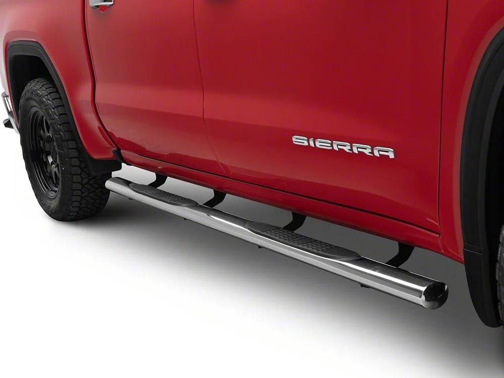 RedRock 4-Inch Oval Straight Side Step Bars; Stainless Steel (19-25 Sierra 1500 Crew Cab) - Image 7