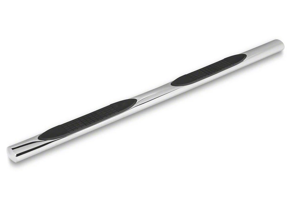 RedRock 4-Inch Oval Straight Side Step Bars; Stainless Steel (19-25 Silverado 1500 Double Cab) - Image 3