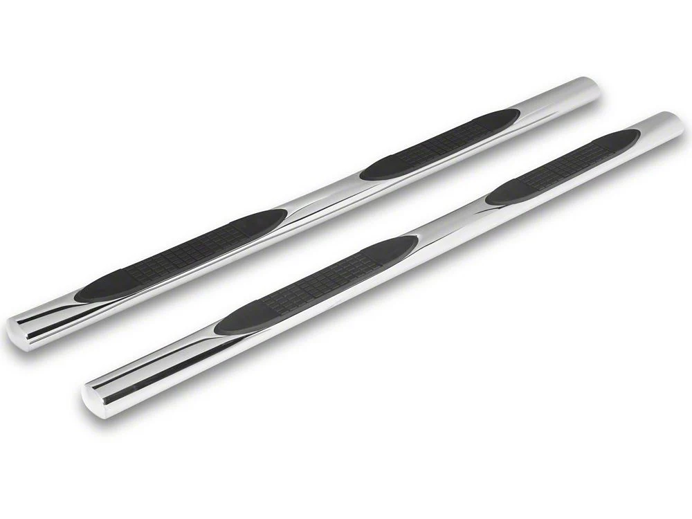 RedRock 4-Inch Oval Straight Side Step Bars; Stainless Steel (20-25 Silverado 3500 HD Double Cab) - Image 2