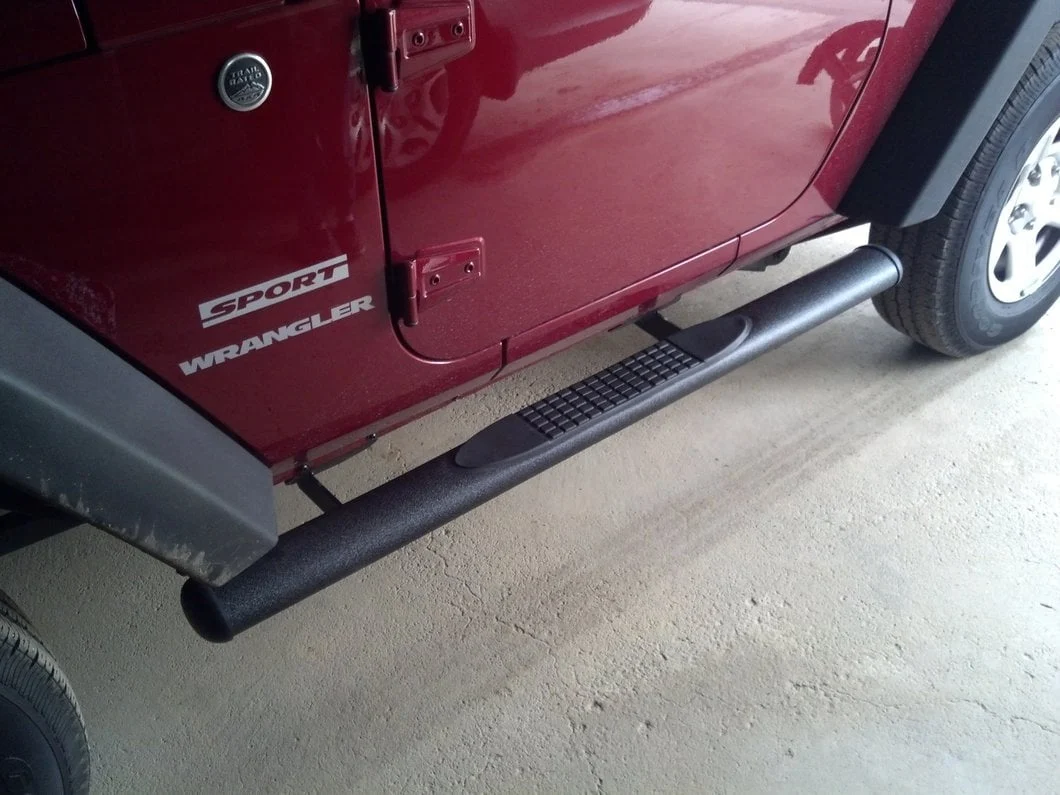 RedRock 4-Inch Oval Straight Side Step Bars; Textured Black (07-18 Jeep Wrangler JK 2-Door) - Image 17