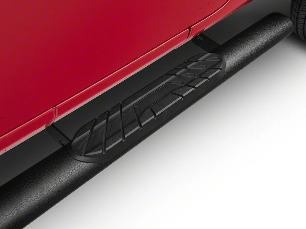 RedRock 4-Inch Oval Straight Side Step Bars; Textured Black (18-25 Jeep Wrangler JL 4-Door) - Image 2