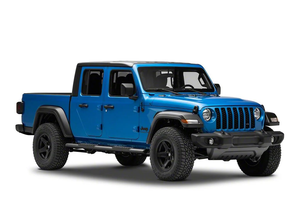 RedRock 4-Inch Oval Straight Side Step Bars; Textured Black (20-25 Jeep Gladiator JT) - Image 4