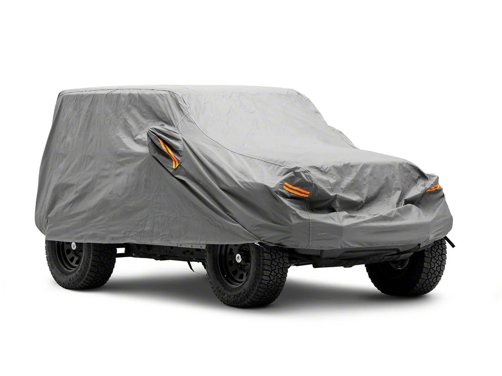RedRock 4-Layer Breathable Full Car Cover; Gray (07-25 Jeep Wrangler JK & JL 2-Door) - Image 4