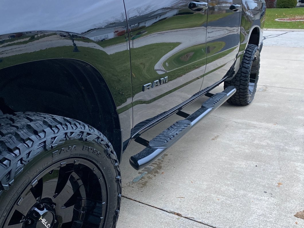 RedRock 5-Inch Oval Bent End Side Step Bars; Black (19-25 RAM 1500 Crew Cab) - Image 14