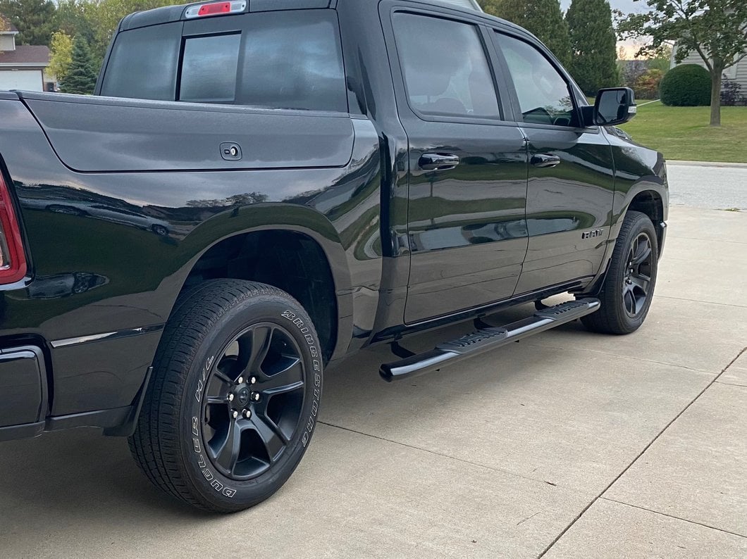 RedRock 5-Inch Oval Bent End Side Step Bars; Black (19-25 RAM 1500 Crew Cab) - Image 16