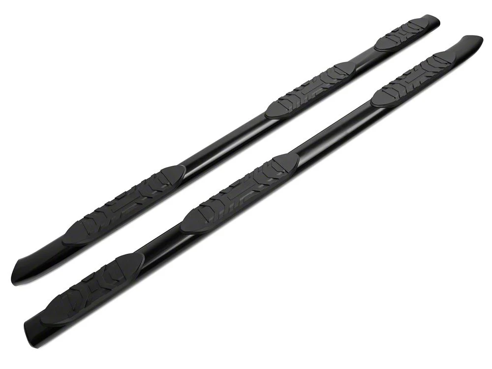 RedRock 5-Inch Oval Bent End Wheel to Wheel Side Step Bars; Black (07-21 Tundra Double Cab w/ 6-1/2-Foot Bed) - Image 2