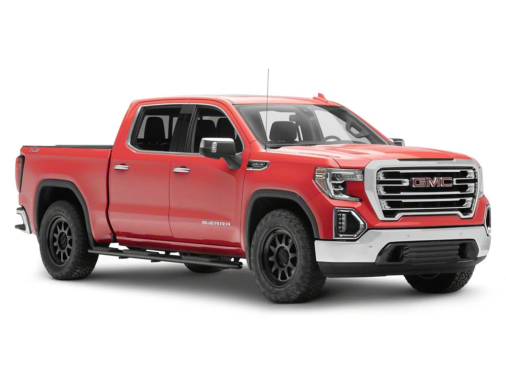 RedRock 5-Inch Oval Bent Wheel to Wheel Side Step Bars; Black (19-25 Sierra 1500 Crew Cab w/ 5.80-Foot Short Box) - Image 9