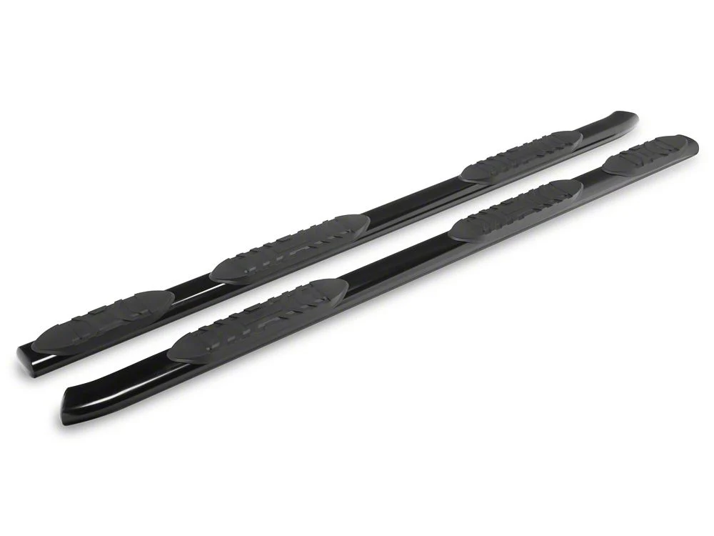 RedRock 5-Inch Oval Bent Wheel to Wheel Side Step Bars; Black (19-25 Silverado 1500 Crew Cab w/ 6.50-Foot Standard Box) - Image 2