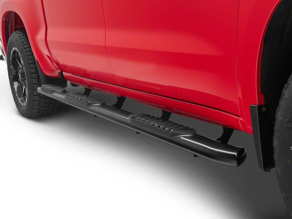 RedRock 5-Inch Oval Bent Wheel to Wheel Side Step Bars; Black (19-25 Silverado 1500 Crew Cab w/ 6.50-Foot Standard Box) - Image 7