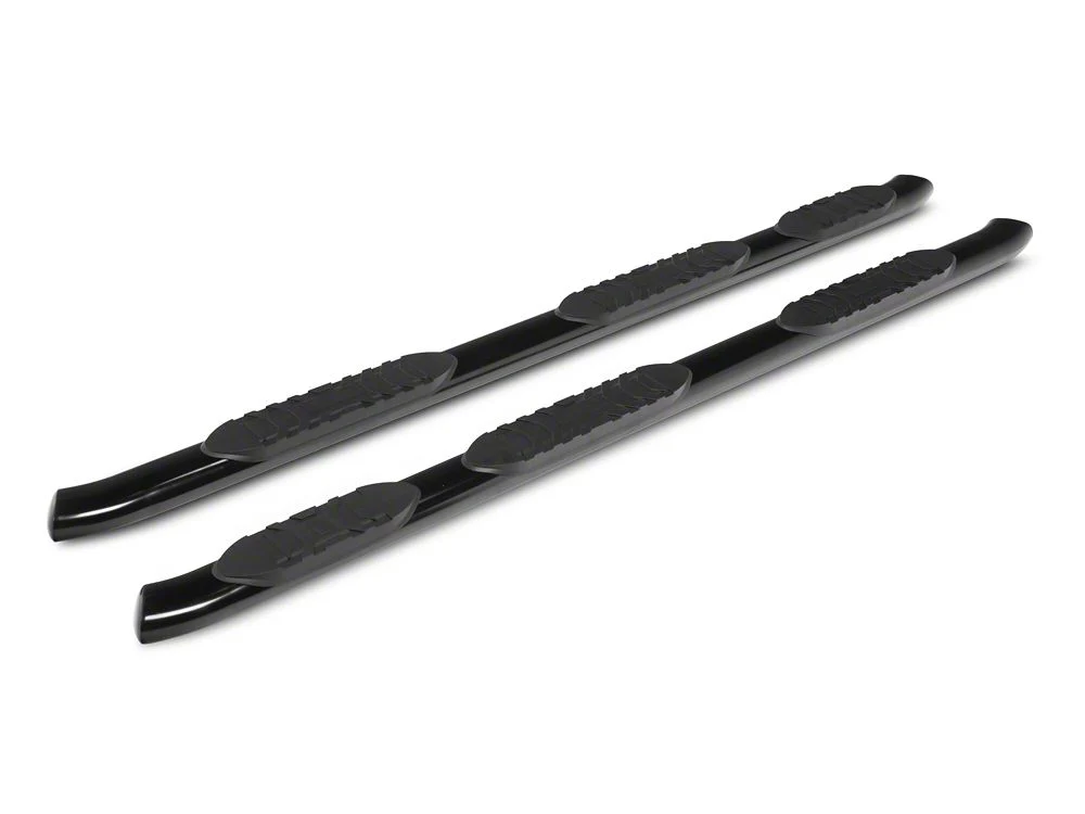 RedRock 5-Inch Oval Bent Wheel to Wheel Side Step Bars; Black (19-25 Silverado 1500 Double Cab) - Image 2