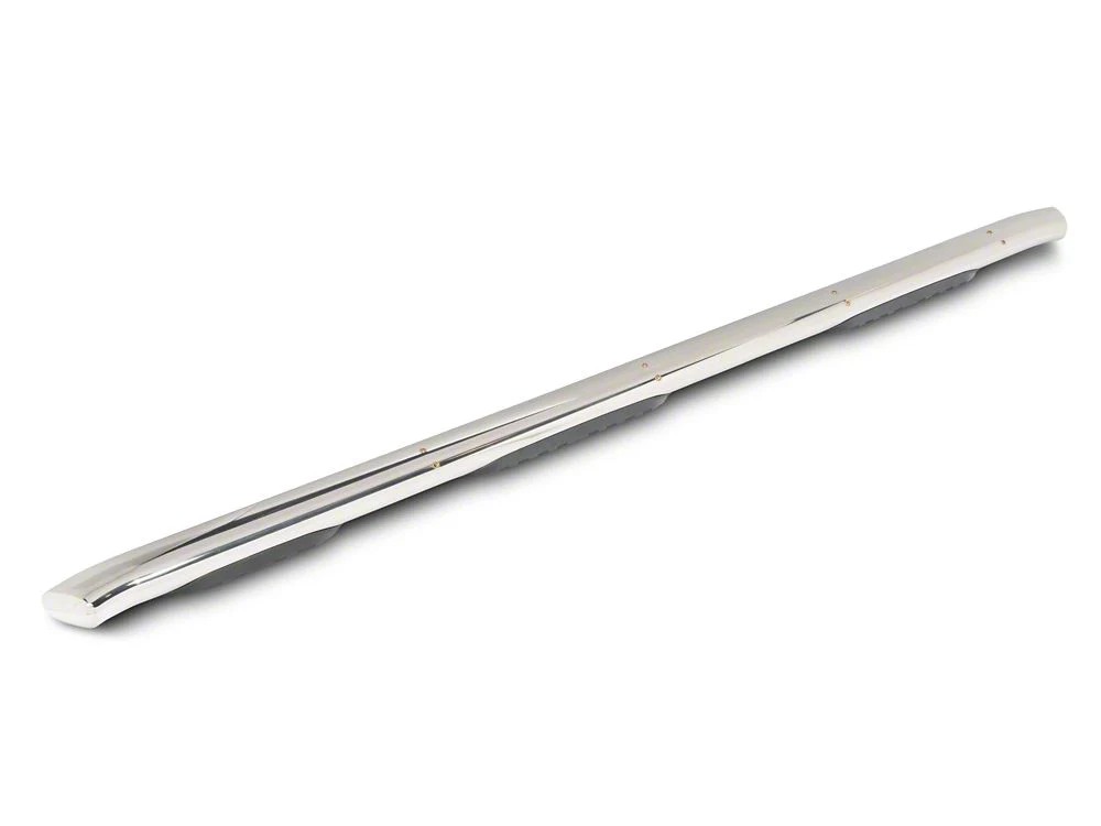 RedRock 5-Inch Oval Bent Wheel to Wheel Side Step Bars; Stainless Steel (19-25 Silverado 1500 Crew Cab w/ 6.50-Foot Standard Box) - Image 3