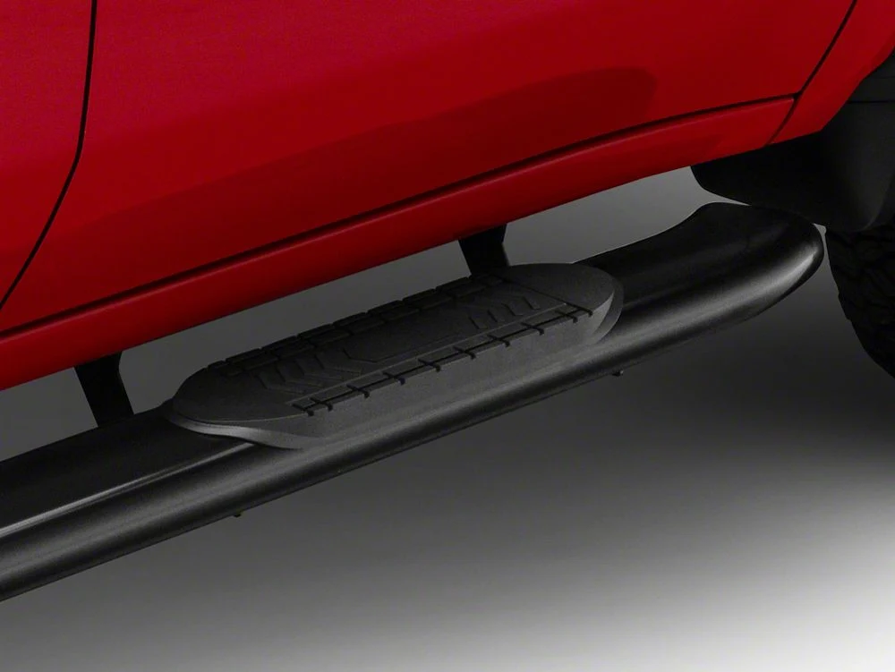 RedRock 6-Inch Oval Bent End Side Step Bars; Black (20-25 Silverado 2500 HD Crew Cab) - Image 4