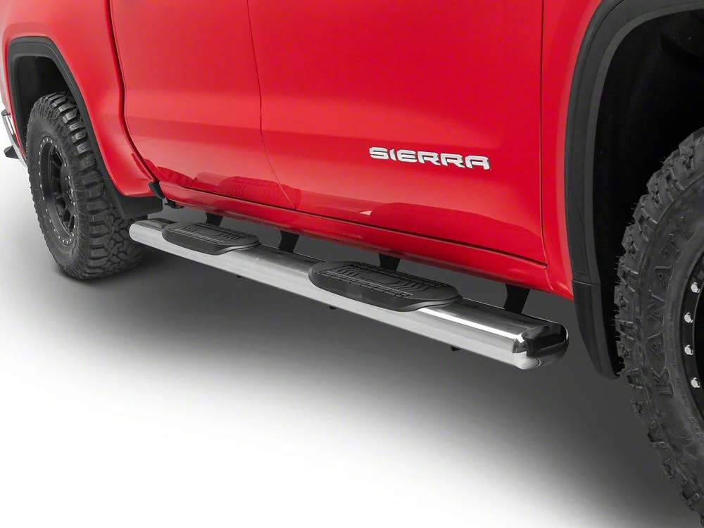 RedRock 6-Inch Oval Straight End Side Step Bars; Stainless Steel (19-25 Sierra 1500 Crew Cab) - Image 7