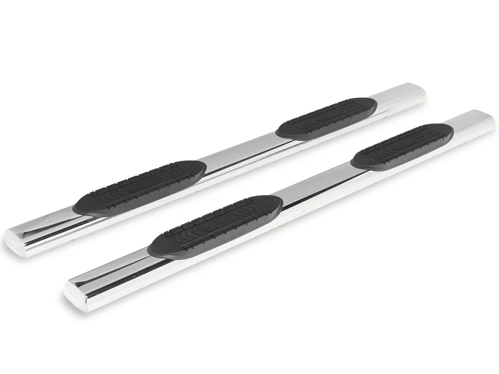 RedRock 6-Inch Oval Straight End Side Step Bars; Stainless Steel (19-25 Silverado 1500 Crew Cab) - Image 2