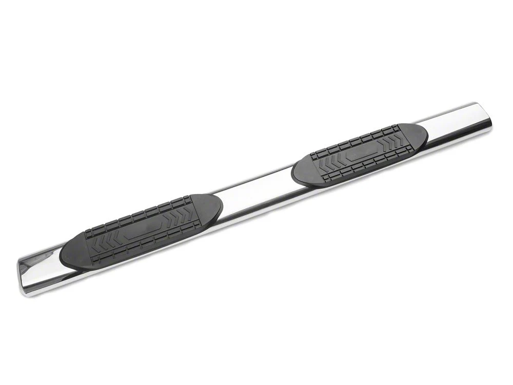 RedRock 6-Inch Oval Straight End Side Step Bars; Stainless Steel (19-25 Silverado 1500 Double Cab) - Image 2