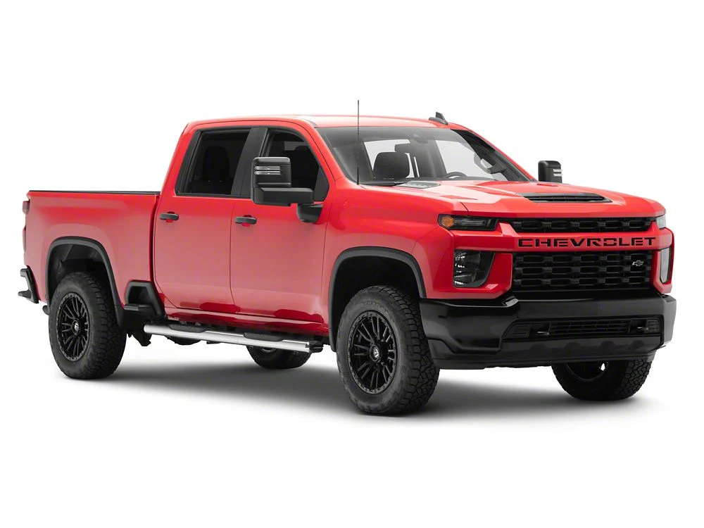 RedRock 6-Inch Oval Straight End Side Step Bars; Stainless Steel (20-25 Silverado 2500 HD Crew Cab) - Image 4