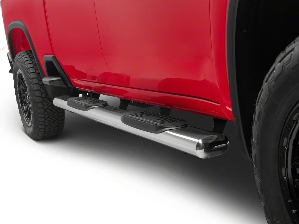 RedRock 6-Inch Oval Straight End Side Step Bars; Stainless Steel (20-25 Silverado 3500 HD Crew Cab) - Image 7