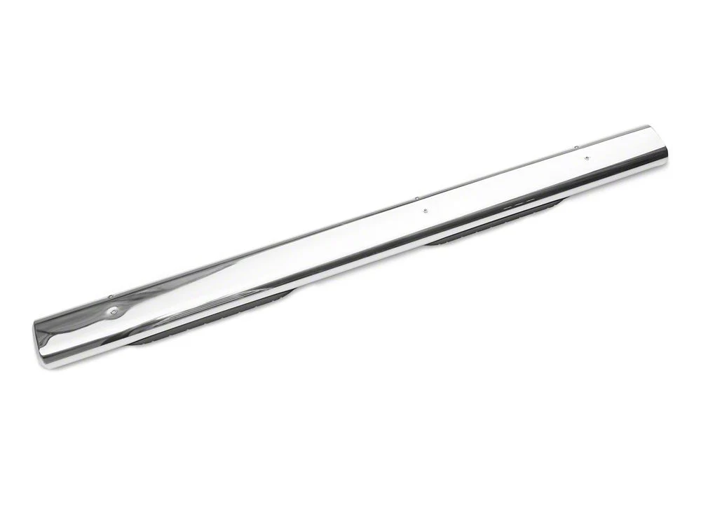 RedRock 6-Inch Oval Straight End Side Step Bars; Stainless Steel (20-25 Silverado 3500 HD Double Cab) - Image 3