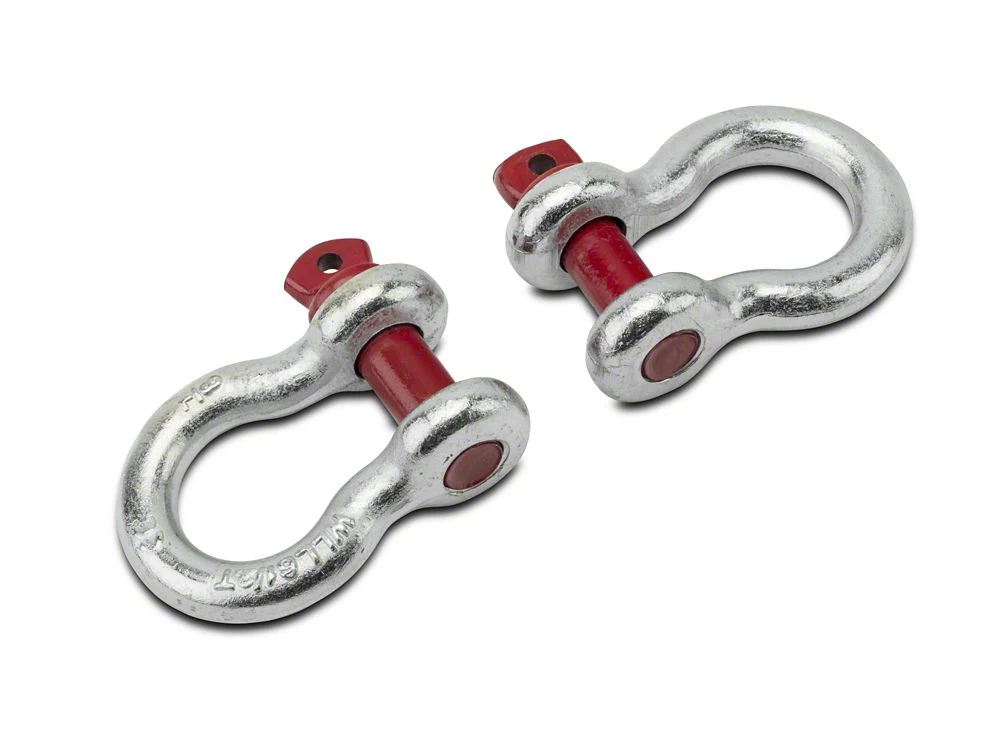 RedRock 7/8-Inch 13,500 lb. D-Ring Shackles; Silver - Image 2