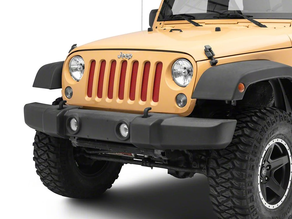 RedRock Aluminim Grille Mesh Insert; Red (07-18 Jeep Wrangler JK) - Image 5