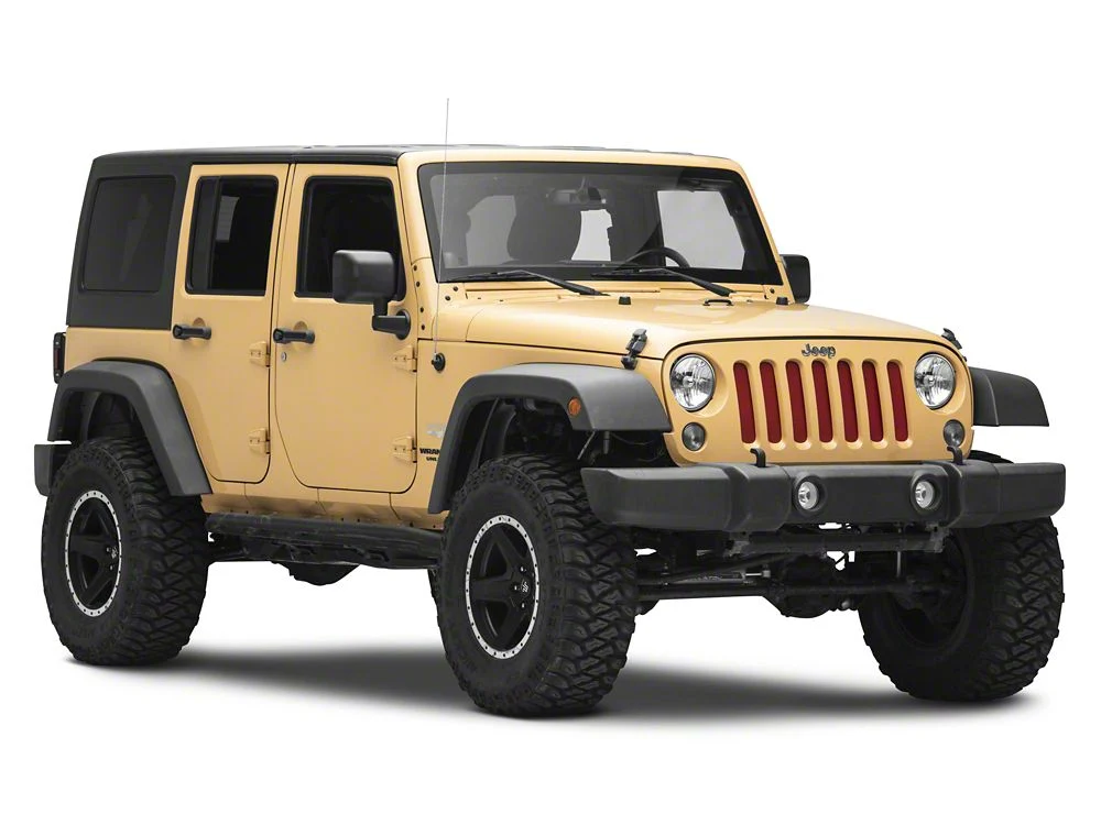 RedRock Aluminim Grille Mesh Insert; Red (07-18 Jeep Wrangler JK) - Image 6