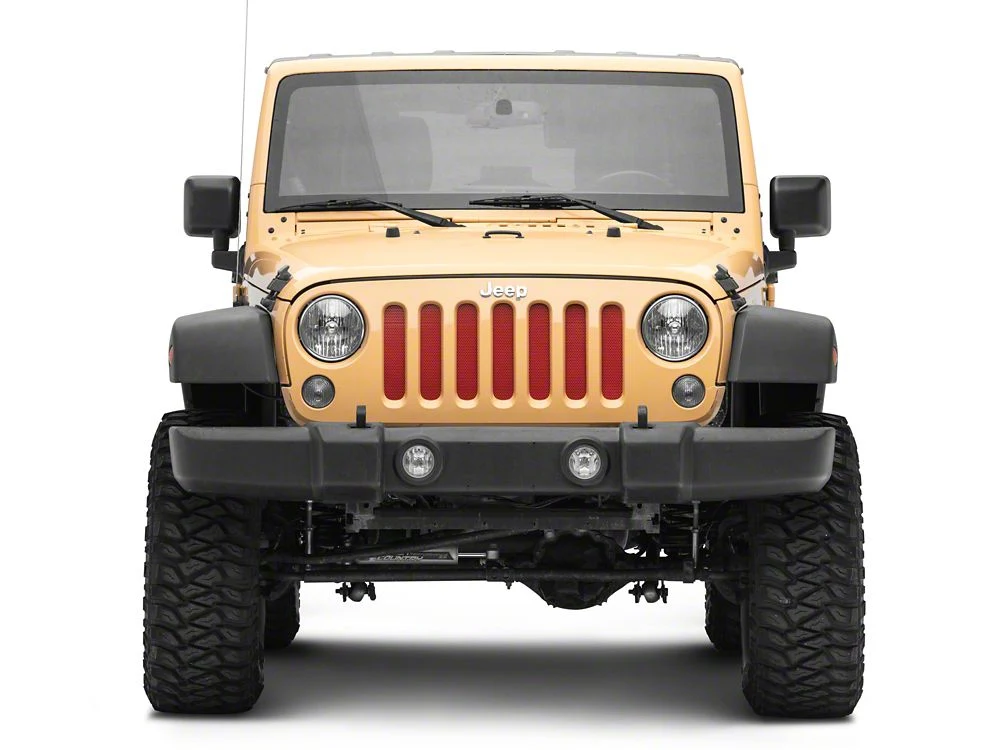 RedRock Aluminim Grille Mesh Insert; Red (07-18 Jeep Wrangler JK) - Image 8