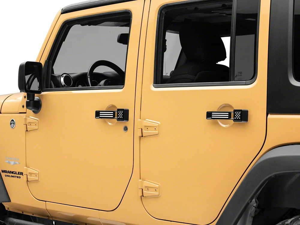 RedRock Aluminum Door and Tailgate Handle Set; Stars and Stripes (07-18 Jeep Wrangler JK 4-Door) - Image 3