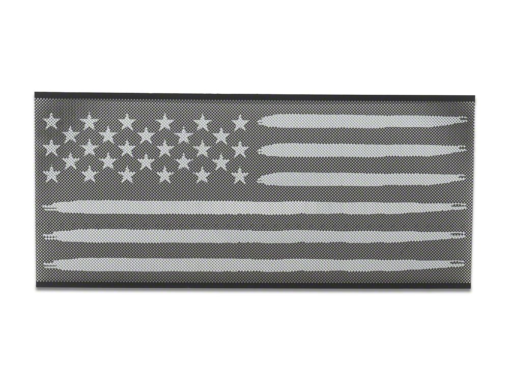 RedRock American Flag V2 Grille Insert; Black and White (18-25 Jeep Wrangler JL, Excluding Rubicon 392) - Image 3