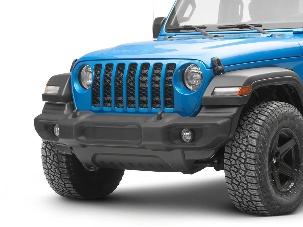 RedRock American Flag V2 Grille Insert; Blue and White (20-25 Jeep Gladiator JT, Excluding Mojave) - Image 3