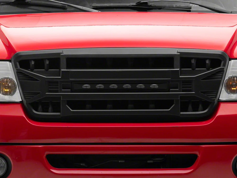 RedRock Armor Upper Replacement Grille with LED Off-Road Lighting; Matte Black (04-08 F-150) - Image 10