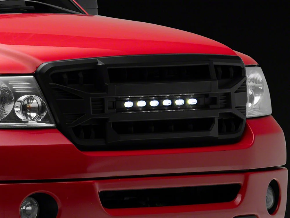 RedRock Armor Upper Replacement Grille with LED Off-Road Lighting; Matte Black (04-08 F-150) - Image 4