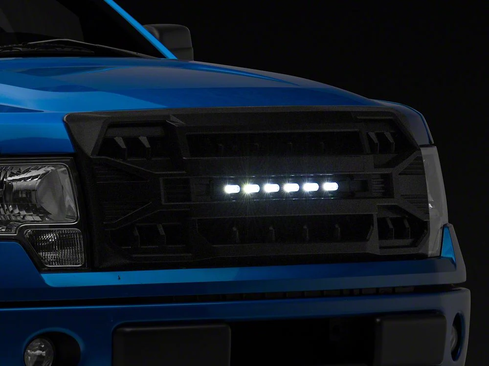 RedRock Armor Upper Replacement Grille with LED Off-Road Lighting; Matte Black (09-14 F-150, Excluding Raptor) - Image 4