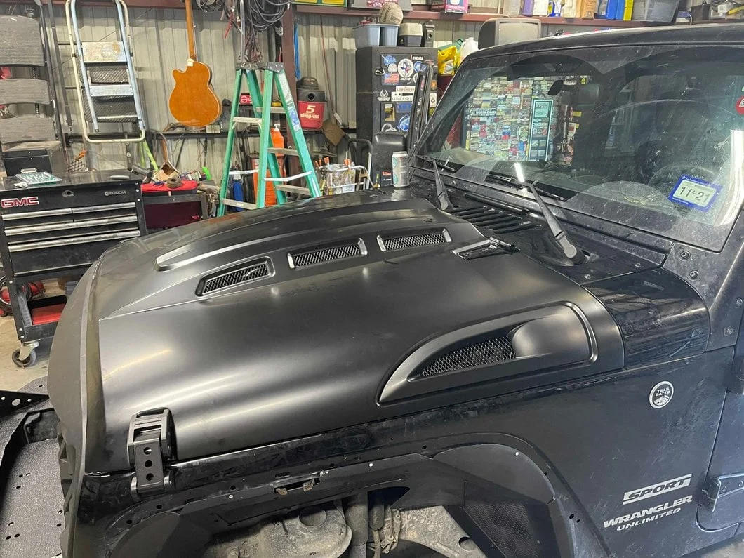 RedRock Avenger Heat Dispersion Hood; Unpainted (07-18 Jeep Wrangler JK) - Image 13