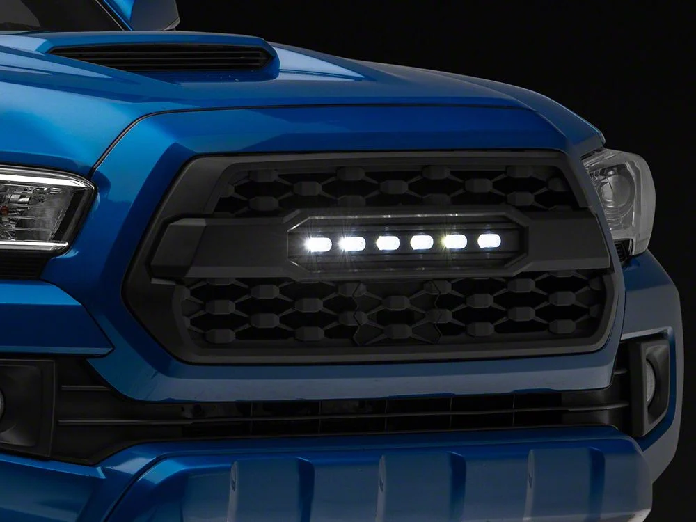 RedRock Baja Mesh Upper Replacement Grille with LED Off-Road Lighting; Matte Black (16-23 Tacoma) - Image 4