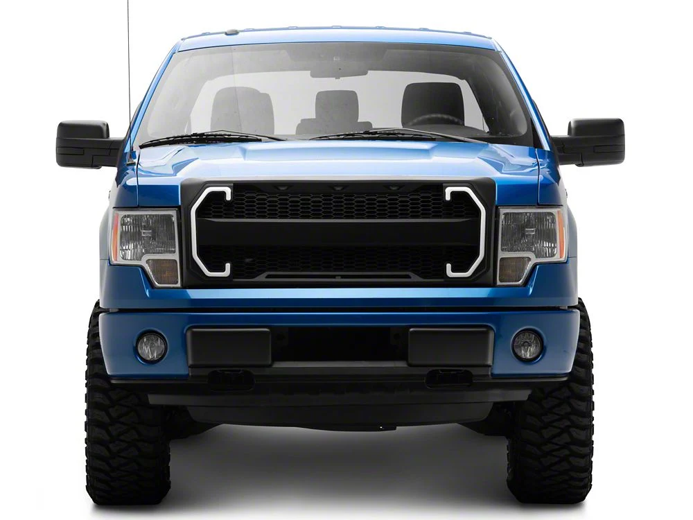 RedRock Baja Upper Replacement Grille with LED DRL and Turn Signal Function; Matte Black (09-14 F-150, Excluding Raptor) - Image 12