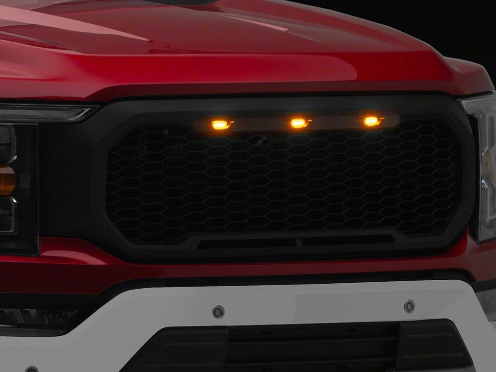 RedRock Baja Upper Replacement Grille with LED Lighting; Black (21-23 F-150, Excluding Raptor & Tremor) - Image 4