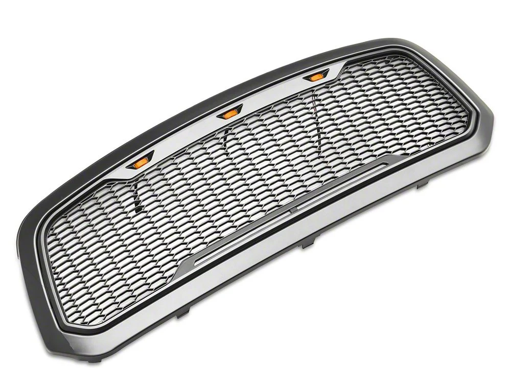 RedRock Baja Upper Replacement Grille with LED Lighting; Charcoal (13-18 RAM 1500, Excluding Rebel) - Image 8