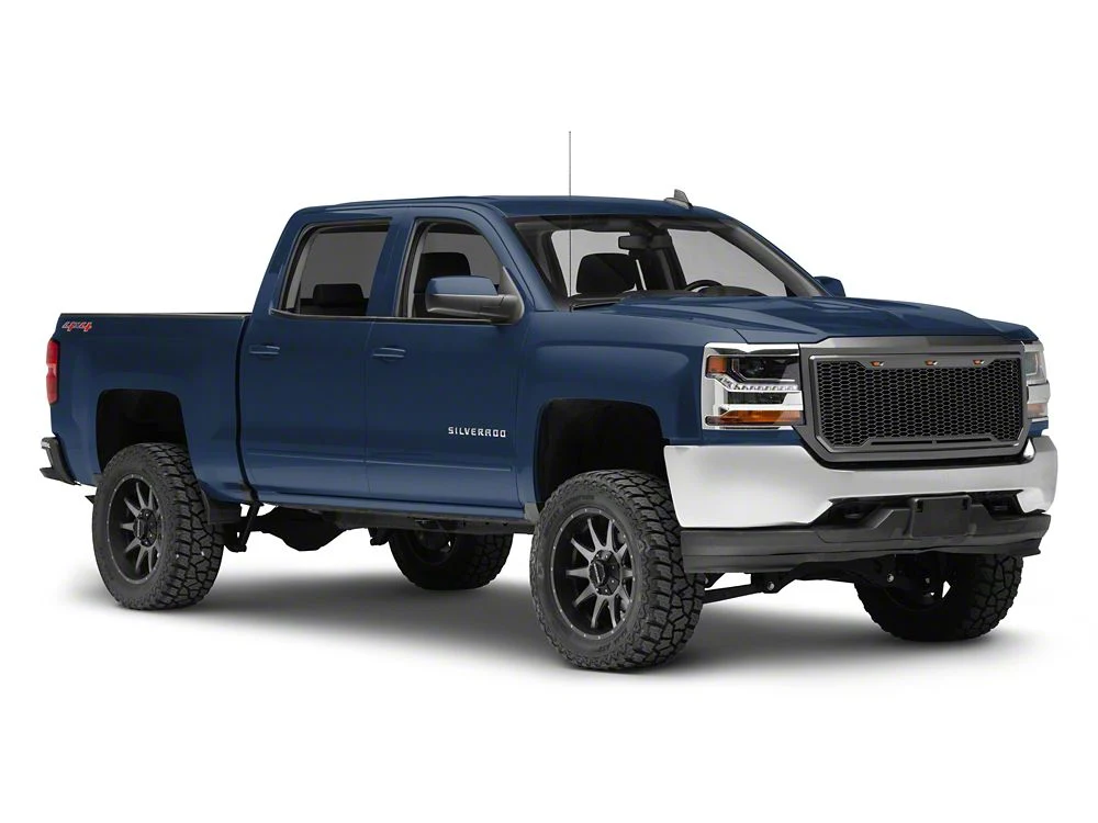 RedRock Baja Upper Replacement Grille with LED Lighting; Charcoal (16-18 Silverado 1500) - Image 3